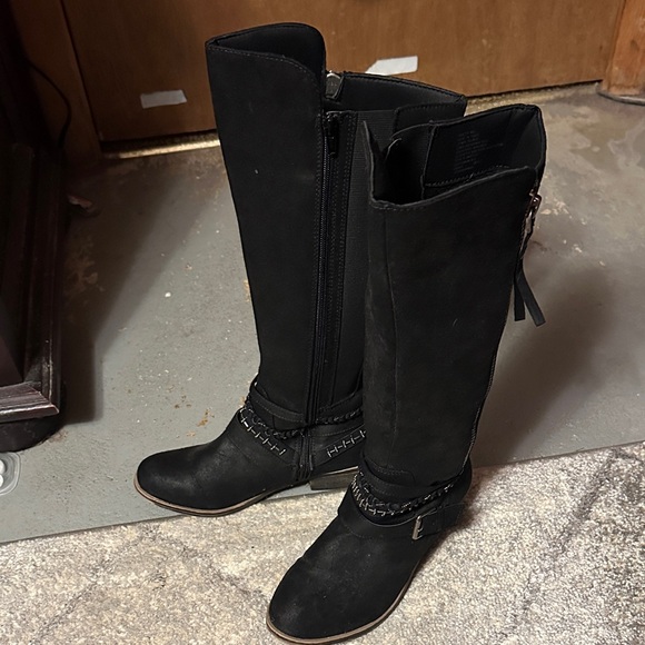 Black Knee-High Women's Boots - Picture 1 of 5